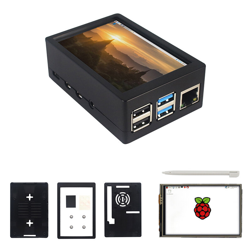

3.5inch TFT 480*320 50FPS Touch Screen Display ABS Case Kit for Raspberry Pi 4B
