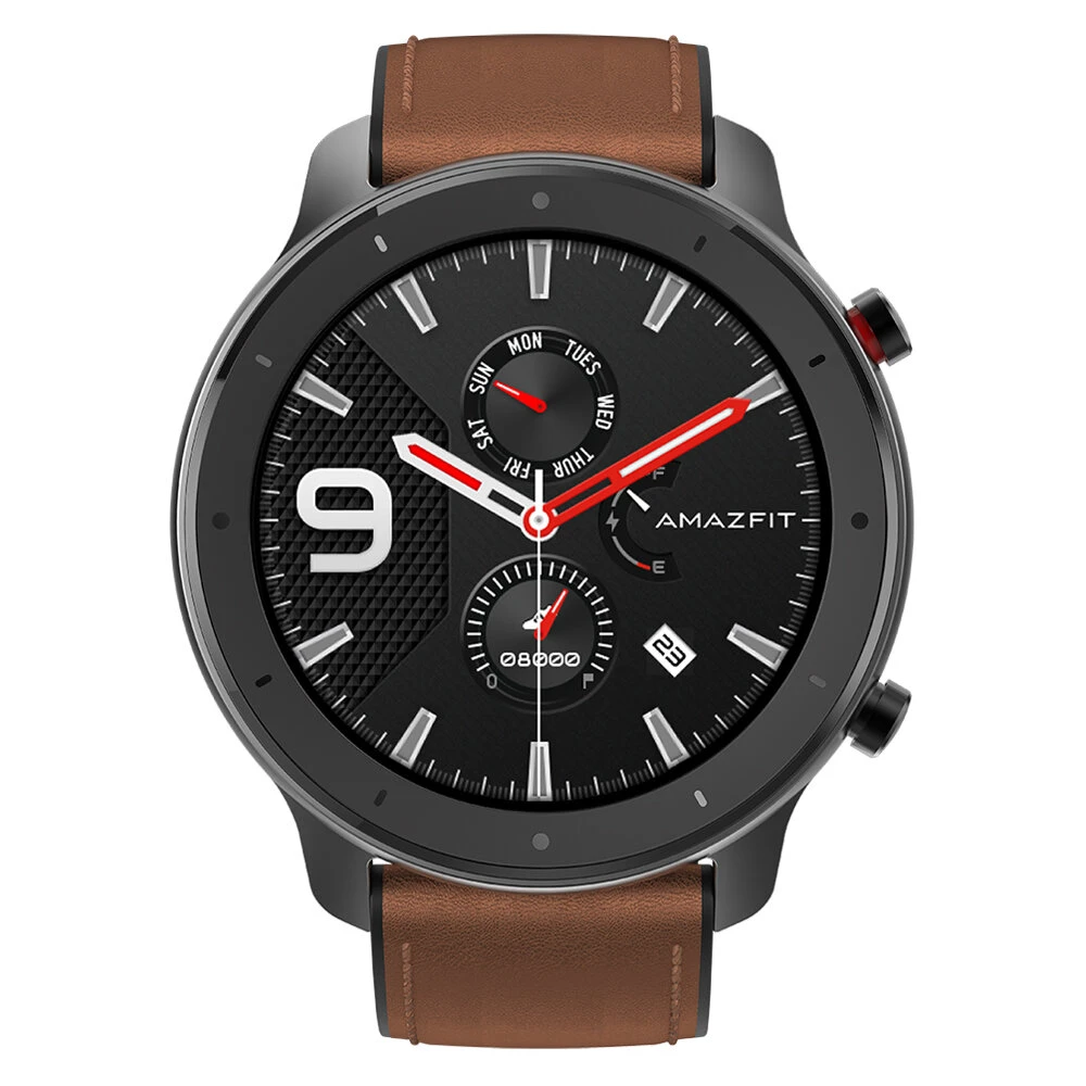 [bluetooth 5.0]Amazfit GTR 47MM AMOLED Smart Watch GPS+GLONASS 12 Sports Mode 5ATM Music Control Wristband Global Version