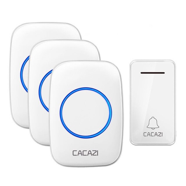 

CACAZI FA10-3 Self-powered Wireless Music Doorbell Waterproof No battery Calling Doorbell Chime 1 Button 3 Receiver