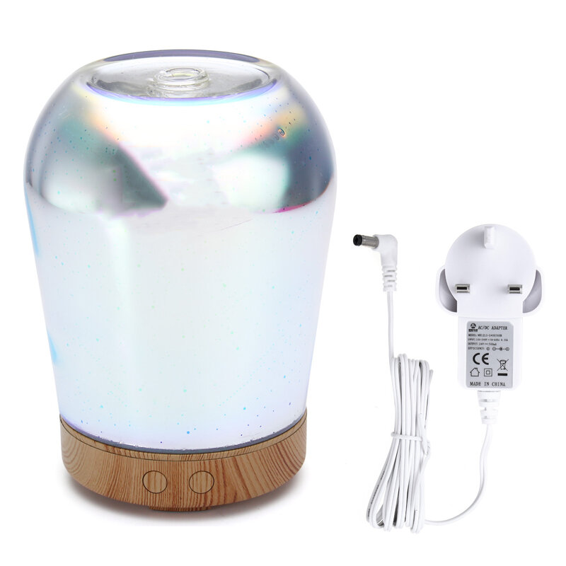 3Dスター照明エッセンシャルオイルアロマディフューザーポータブル超静音超音波アロマセラピー加湿器6色LEDライト付き