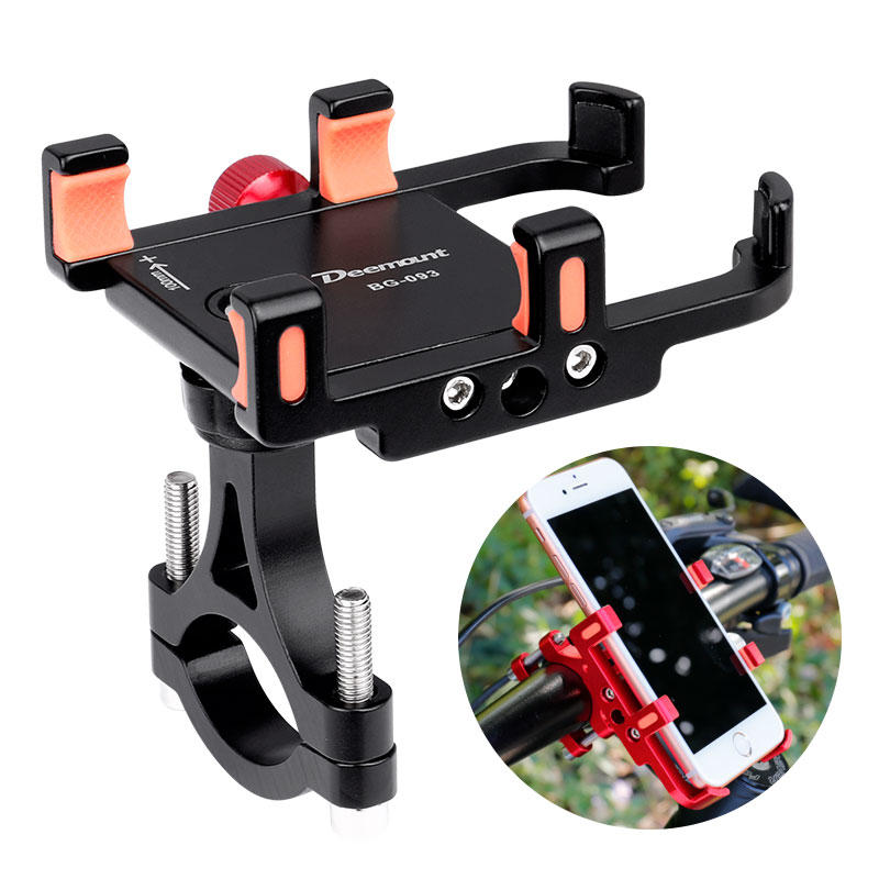 

BIKIGHT 360° Rotation 3.5"-6.5" Adjustable Alloy Mount Bicycle Handlebar Phone Rack GPS Phone Holder Scooter E-bike Brac