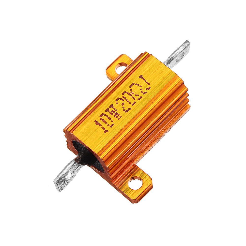 

20pcs RX24 10W 20R 20RJ Metal Aluminum Case High Power Resistor Golden Metal Shell Case Heatsink Resistance Resistor