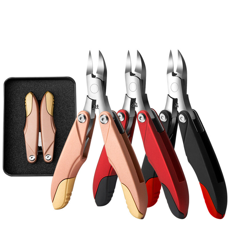 Anself NailClippers 3 in 1 Professional Portable Stainless Steel Fold Nail Toenail Nippers for Thick and Ingrown Toena