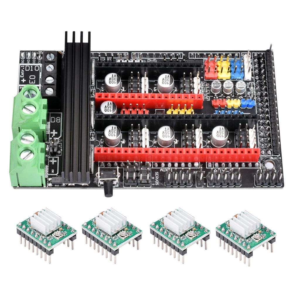 

BIGTREETECH Upgraded Ramps 1.6 Plus Control Board Base on Ramps 1.6/1.5/1.4 with 4Pcs A4988 Stepper Motor Drivers for 3D