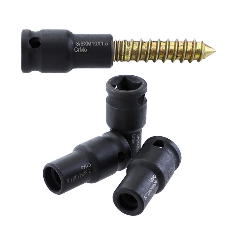 Drillpro Socket Adapter 6mm/8mm/10mm Socket Holder 3/8 Inch Square Driver Bolt Driver for Hanger Bolts Thread Tools