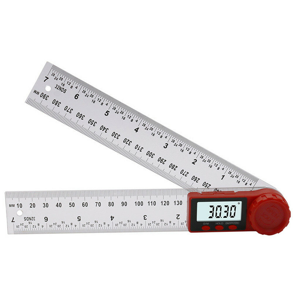 

Drillpro 2 in 1 200/300mm Transparent Digital Angle Ruler 360° LCD Display Inclinometer Electron Goniometer Protractor A