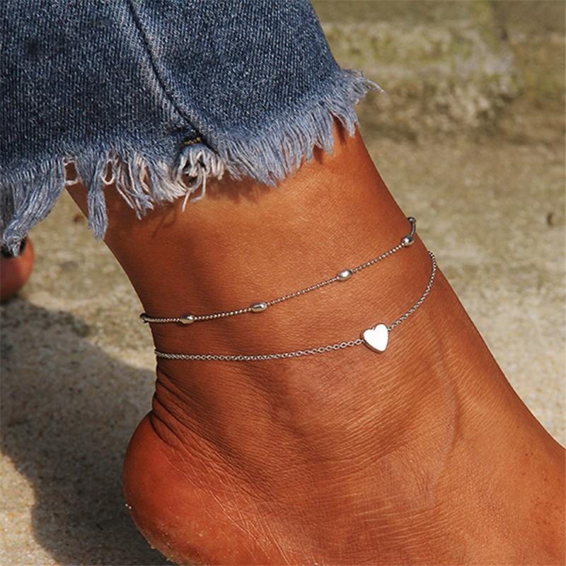 Trendy Double-layered Heart Anklet