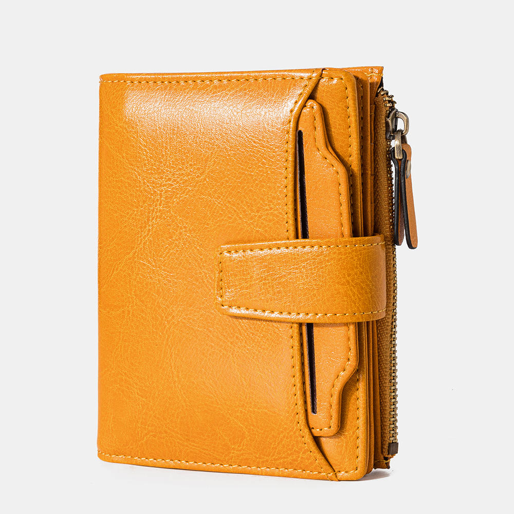 

Women Genuine Leather RFID 14 Card Slots Zipper Wallet