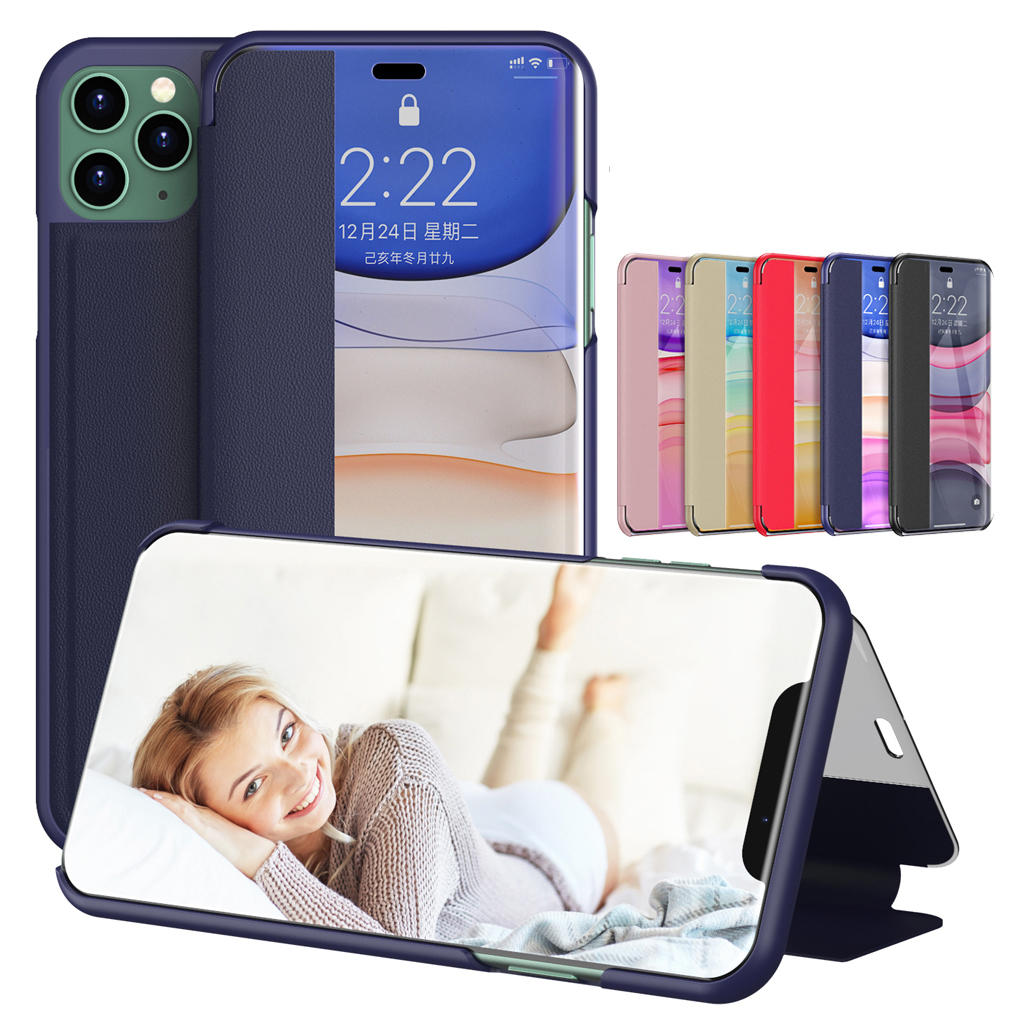 Bakeey Flip Bumper Window View with Foldable Stand PU Leather Protective Case for iPhone 11 Pro Max 