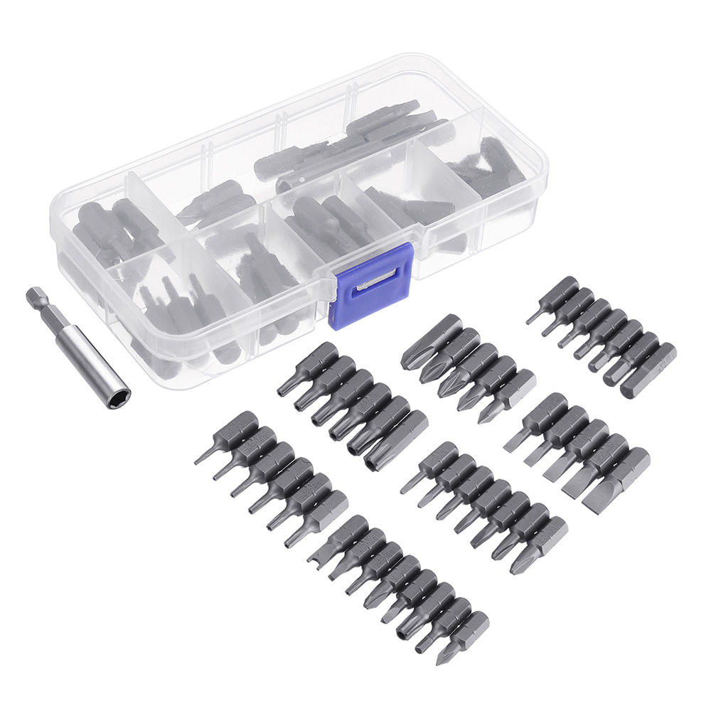 

BROPPE 44Pcs S2 Screwdriver Bit Set Phillips Slotted Torx Hex Screwdriver Bits with Extension Rod 1/4 Inch Hex Shank