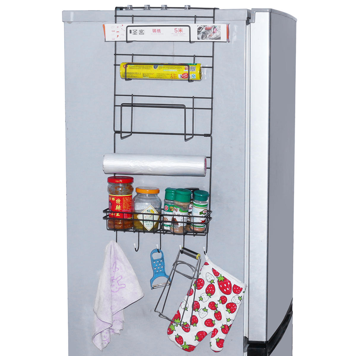 WALL MOUNTED Freezer Door SPICE RACK Cabinet Holder Kitchen Organizer Storage 