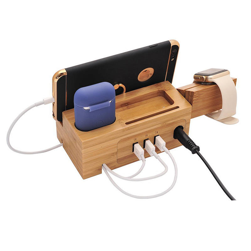 

Деревянная док-станция для зарядки Подставка для телефона Держатель EarBuds Держатель для смартфона Apple Watch Apple Ai