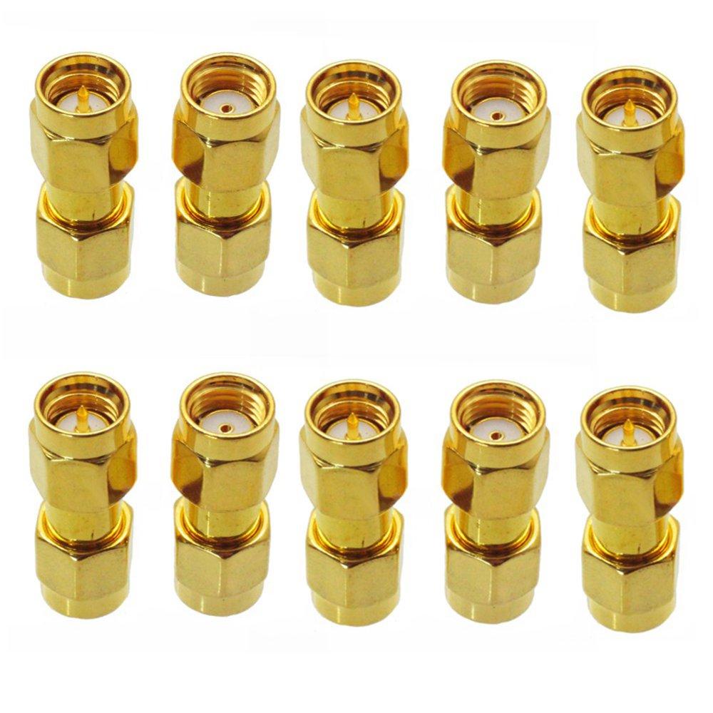 

10PCS SMA Male to RP-SMA Male Adaptor RF Connector Straight For FPV RC Drone