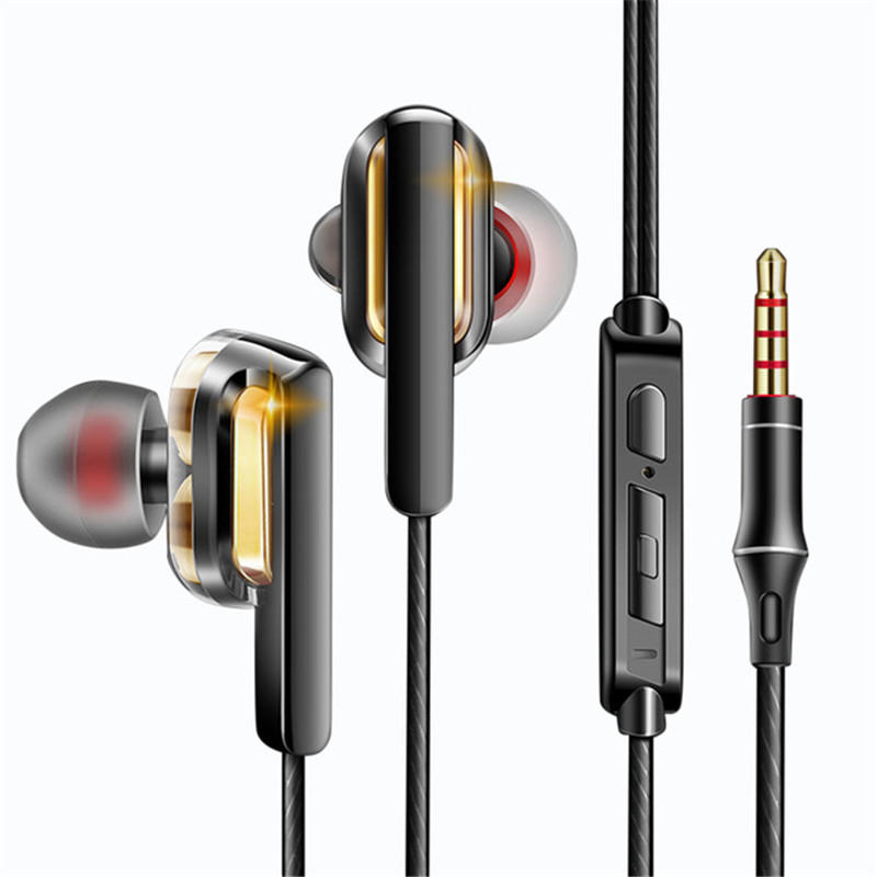 

QKZ CK3 Dual Dynamic In-ear Earphone Wired Control Heavy Bass HiFi Headphone with Mic
