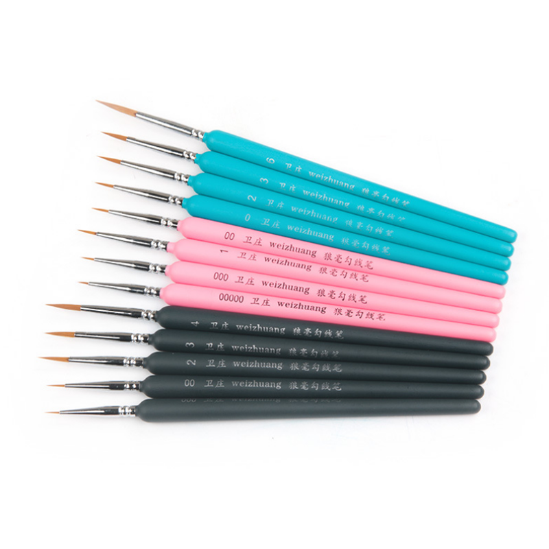 10 PCS 1 Model Hook Line Pen Watercolor Soft Hair Painting Brush for Acrylic Painting
