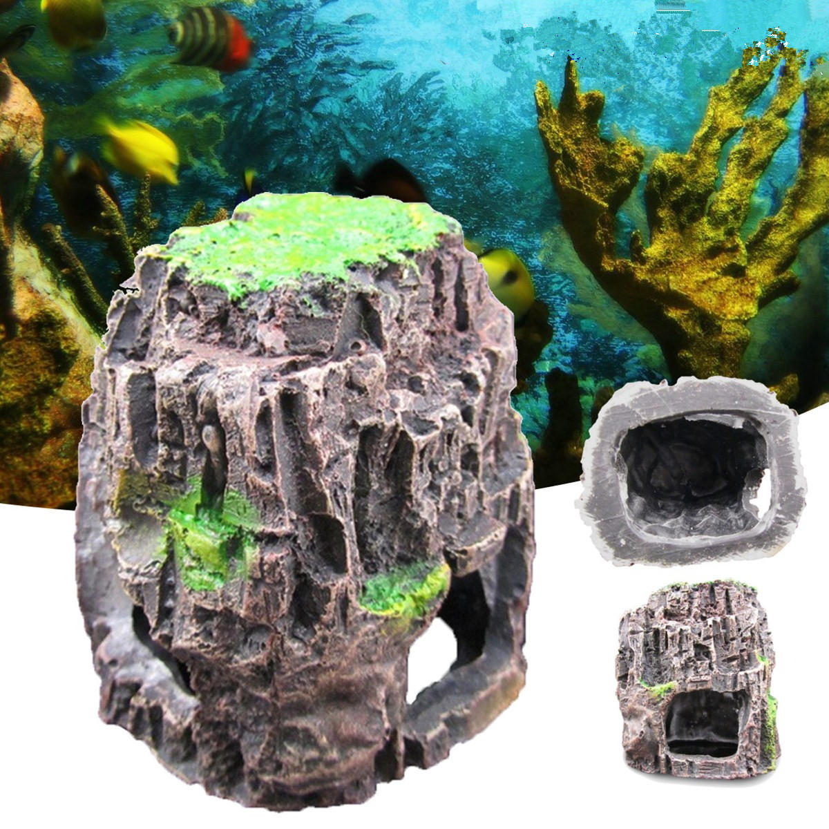 Aquarium Ornament Fish Tank Landscaping Underwater DIY Hide Cave Decoration
