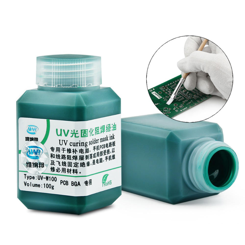 WNB 100g groene olie UV soldeermaskerinkt BGA PCB-verf Voorkom corrosieve boogvorming Soldeerpasta F