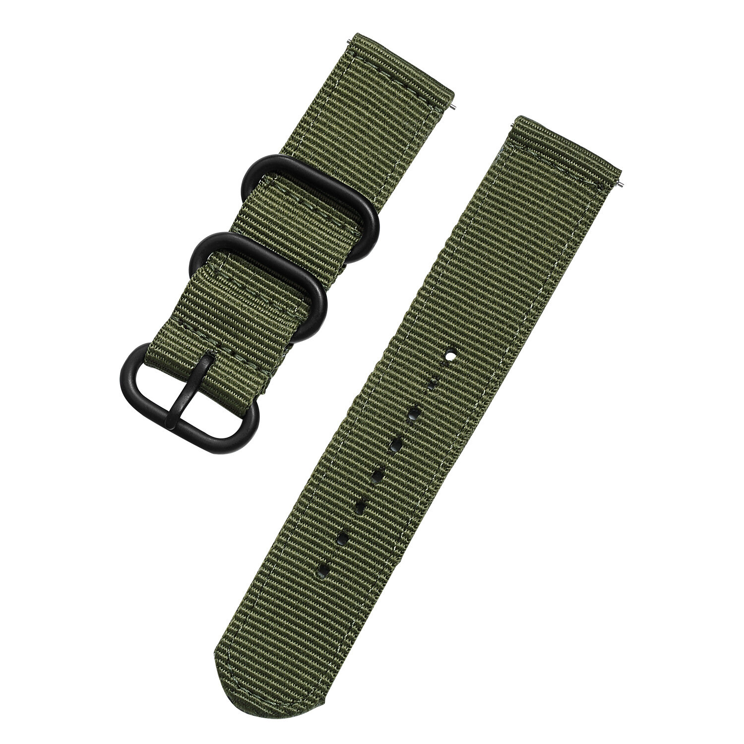 Bakeey 20 mm canvas Nylon Horlogebandriem Zwarte gesp Militaire stijl voor BW-HL1 / Samsung S3 Smart