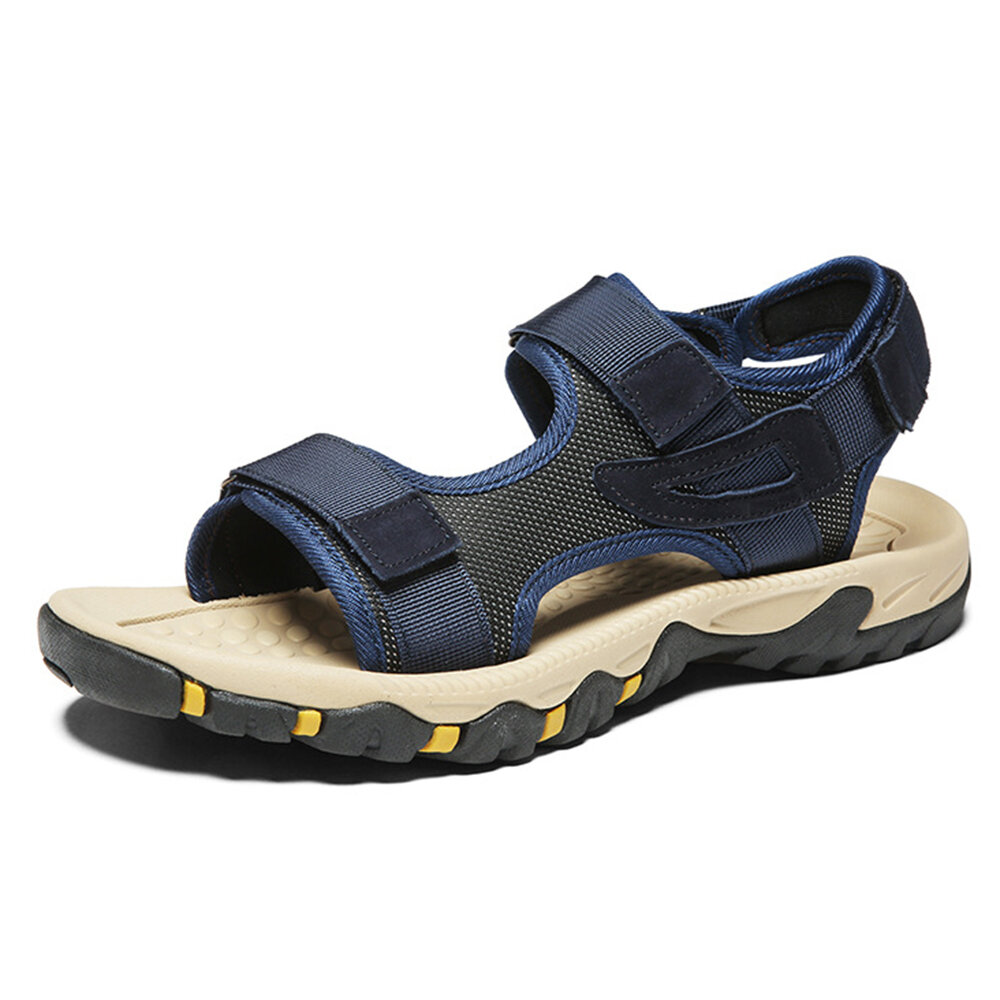 Men Fabric Hook&Loop Slip Resistant Casual Soft Beach Sandals