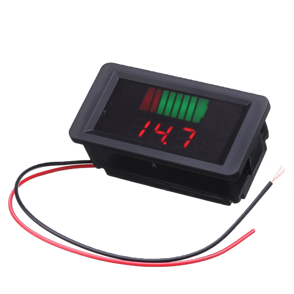 

3Pcs Waterproof 12-60V Electric Universal Battery Voltage Meter Battery Power Indicator 12V/24V/36V/48V - Red