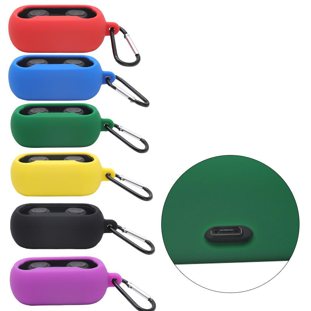 Bakeey Portable Shockproof Dirtyproof Silicone Wireless bluetooth Earphone Storage Case with Keychai