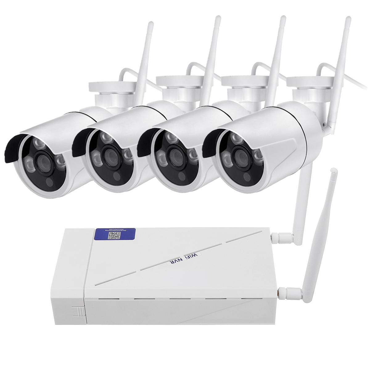 Στα 88€ από αποθήκη Τσεχίας | GUUDGO 4CH Wireless Wi-Fi 1080P IP Camera HDMI NVR Outdoor Night Vision Home Camera Security IR CCTV Camera System with NVR – EU Plug