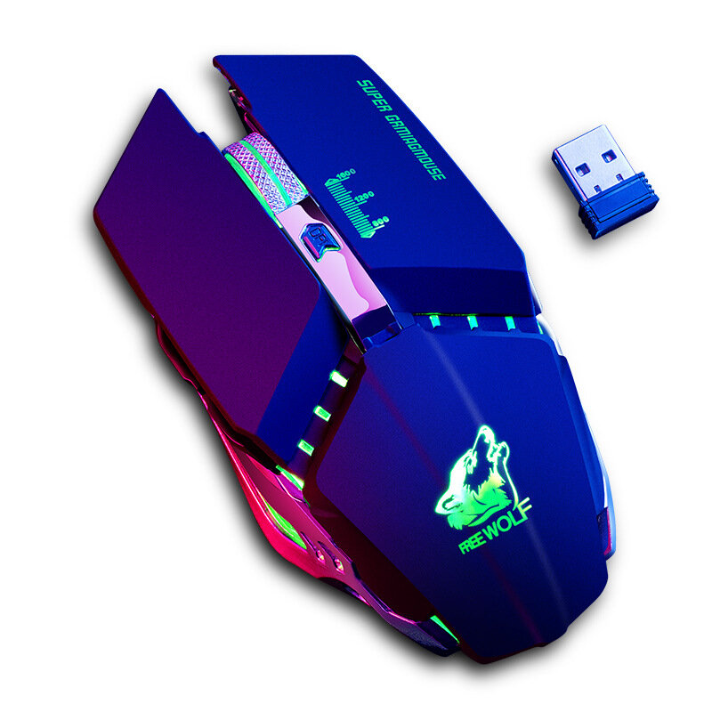 

ZIYOULANG X11 Беспроводная игровая Мышь 2400 точек на дюйм Перезаряжаемая 7-цветная дышащая подсветка Gamer Мыши для пор