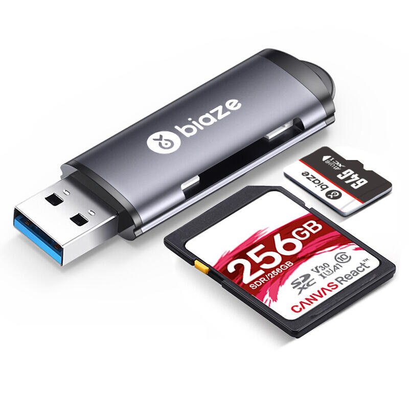 Biaze A21 قارئ 2 في 1 بطاقة مع فتحات TF + SD بطاقة لـ الة تصوير مراقبة مسجل القيادة الأمنية TF / ذاكرة SD بطاقة