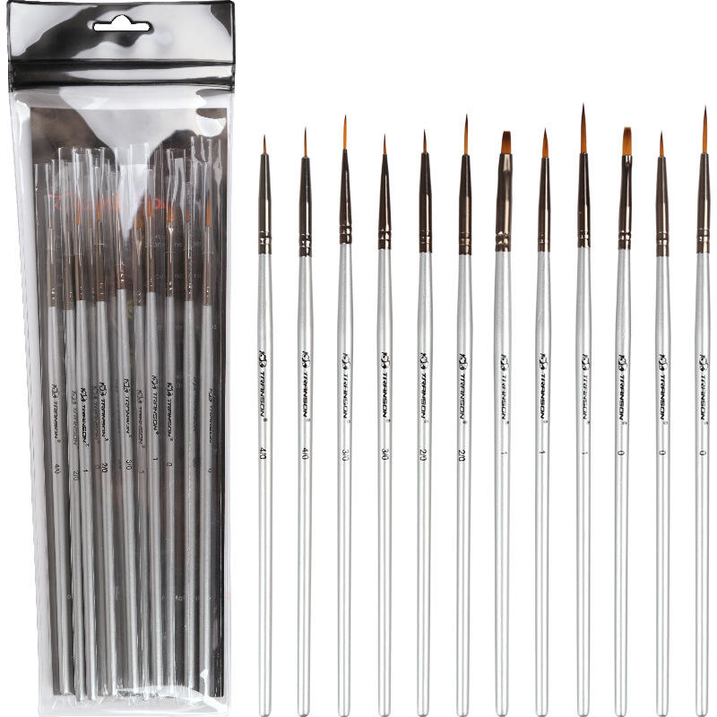 

Transon 12 Pcs Nylonhair Hook Line Pens Nylon Brush Painting Pens Brush Art Stationery Watercolor Drawing Painting Brush