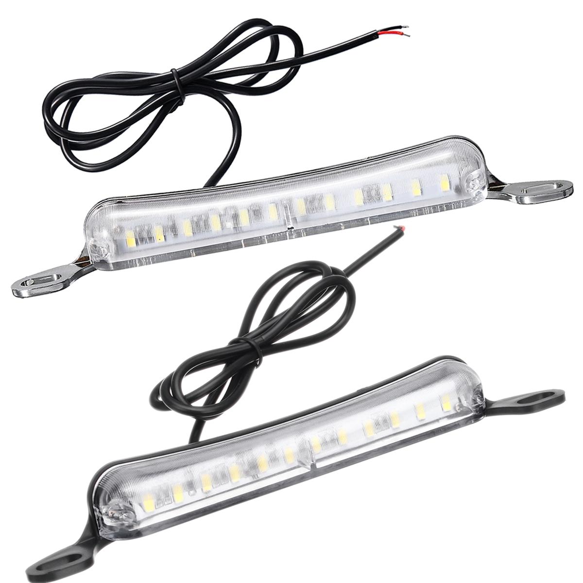 Universal 12SMD LED License Plate Lights Tail Lamp 6000K Xenon White 12V