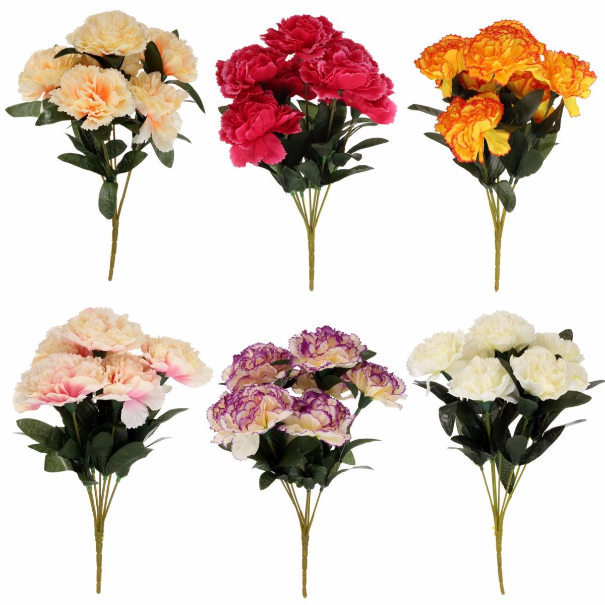 7 Heads Artificial Silk Carnation Flower Bouquet Home Party Wedding Room 