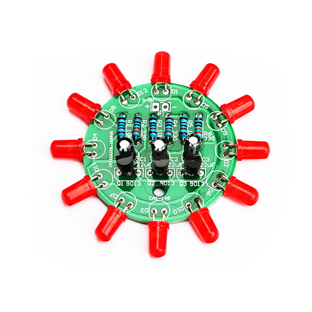 DIY Electronic Kit Set LED ronde waterlichtproductiekit voor vaardigheidstraining Soldeeronderdelen