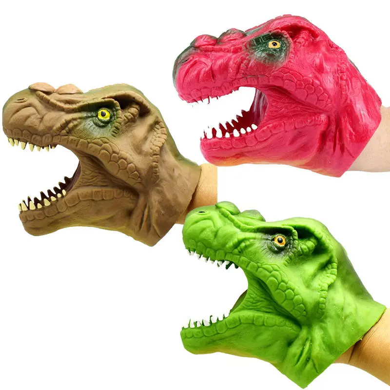 8cm tpr plastic dinosaur hand puppet toy novelties toys wearable animal toys