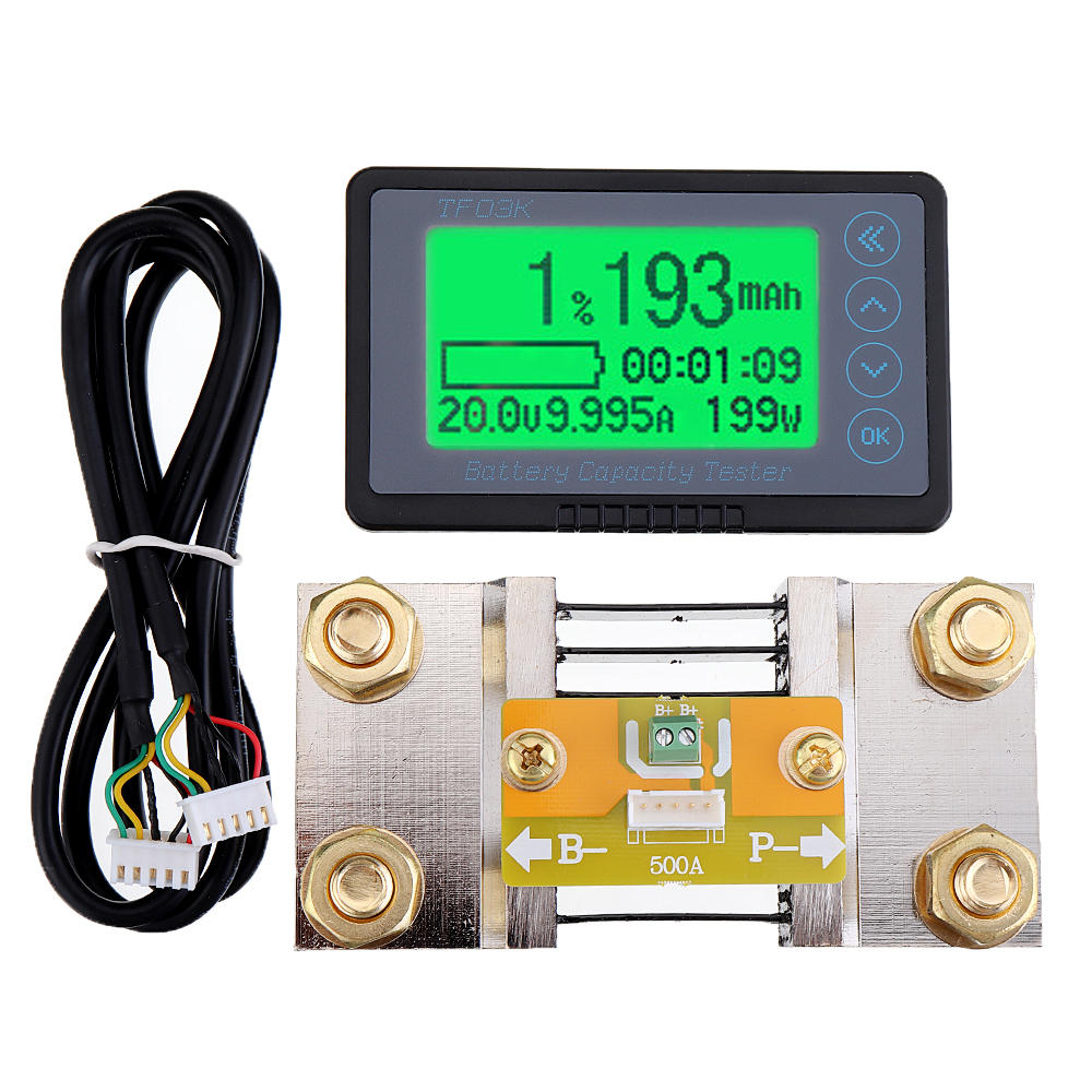 TF03K 100V500A Coulomb Counter Meter Battery Capacity Indicator Voltage Current Display TTL232 Li-ion Lithium lifepo Lea