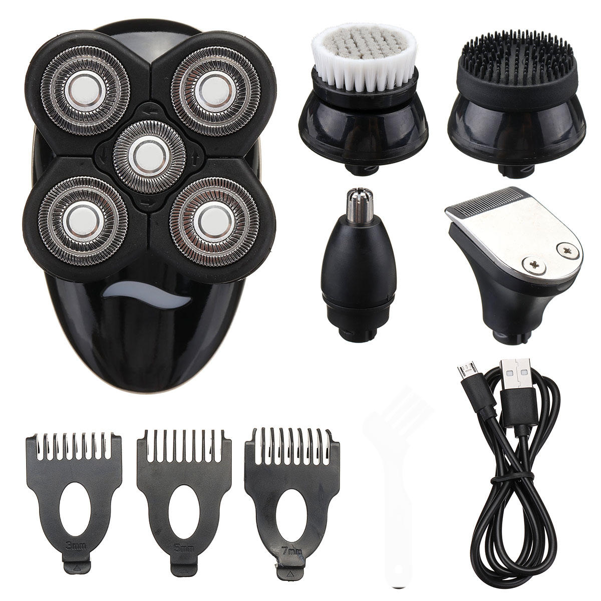 5 In1 4D Rechargeable Electric Bald Head Shaver Razor Cordless Beard Hair Trimmer