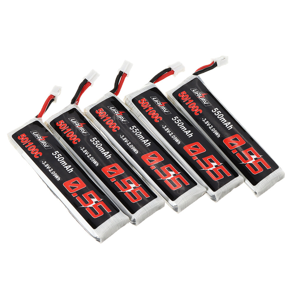 5Pcs URUAV 3.8V 550mAh 50 / 100C 1S HV 4.35V PH2.0 Lipo Bateria para Emax Tinyhawk Kingkong / LDARC TINY Tinyhawk S Each