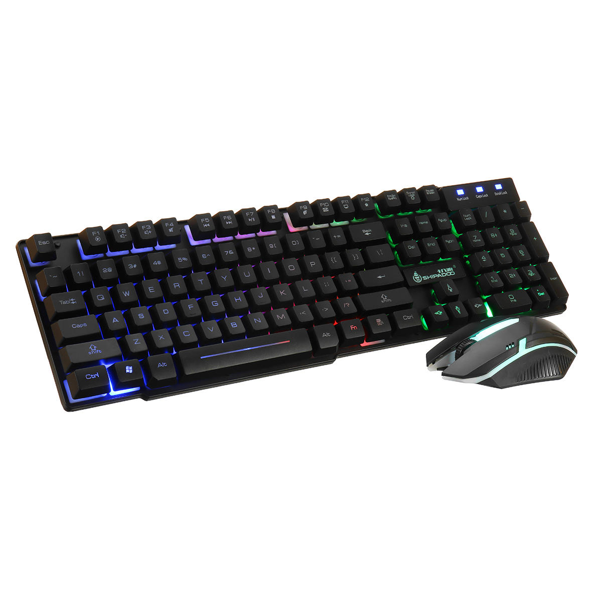D280 104-toetsen gamingtoetsenbord RGB verlicht verlicht toetsenbord met kabel en 1600 DPI gamingmui