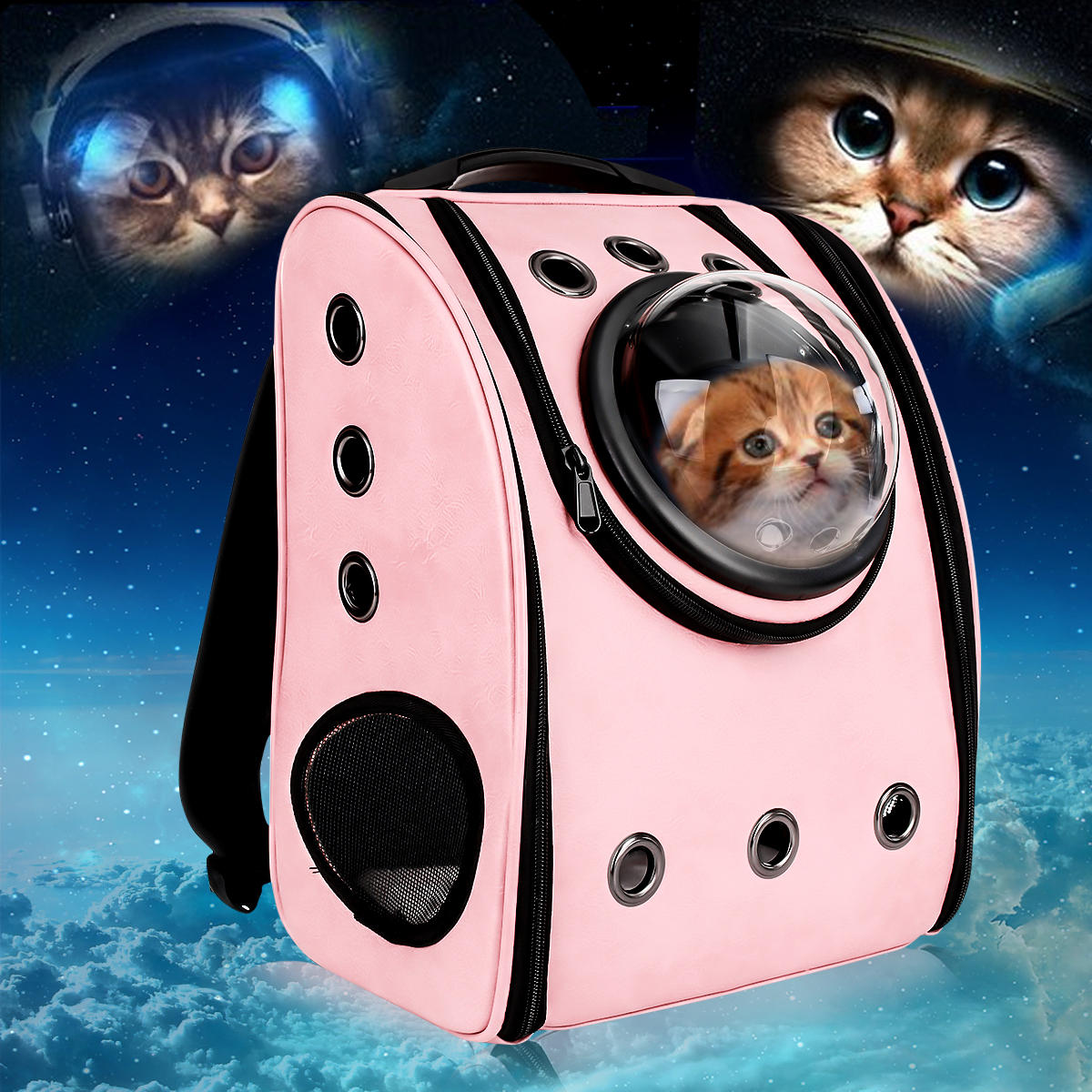 رائد الفضاء كبسولة تنفس الحيوانات الأليفة جرو القط حقيبة سفر حقيبة الناقل الفضاء