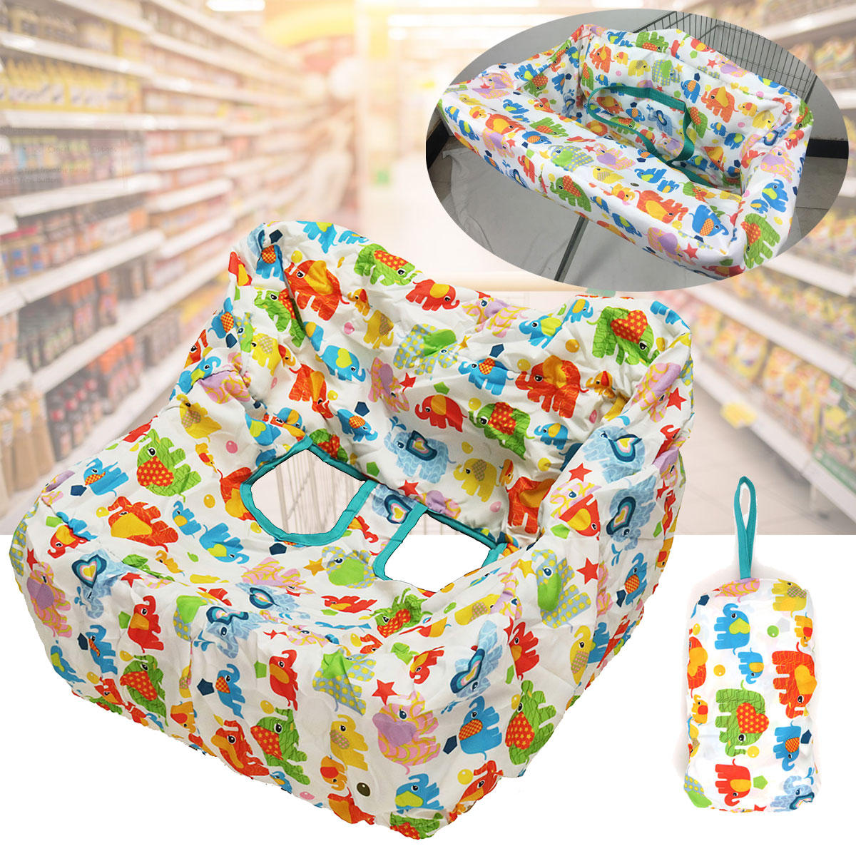 

Baby Kids Shopping Cart Cushion Children Trolley High Chair Car Foldable Padded Seat Protection Cover Pad with Safety Be
