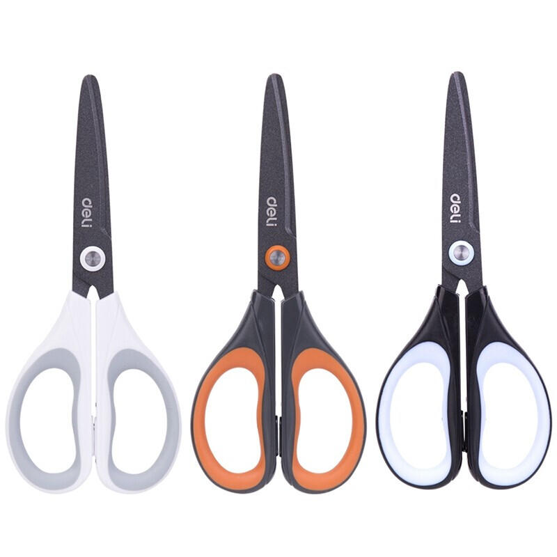 

Deli 6055 Soft-touch Scissors Alloy Stainless Steel Cutter Home Office Hand Craft Scissors Cutting Tools