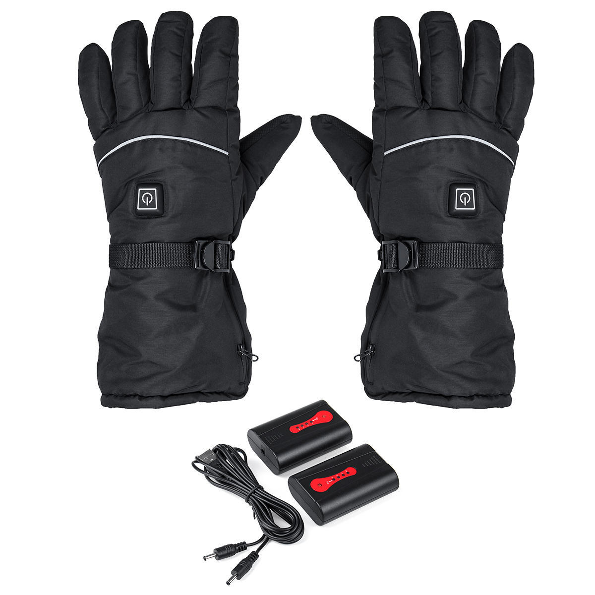 4400mah rechargeable electric battery heated gloves outdoor winter usb ...