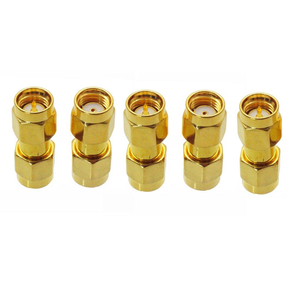 

5PCS SMA Male to RP-SMA Male Adaptor RF Connector Straight For FPV RC Drone
