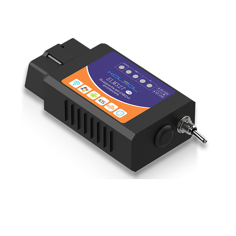 

KOLSOL ELM327 V1.5 Wifi Авто OBD2 Автомобильный диагностический сканер Инструмент с модифицированным переключателем 12 В