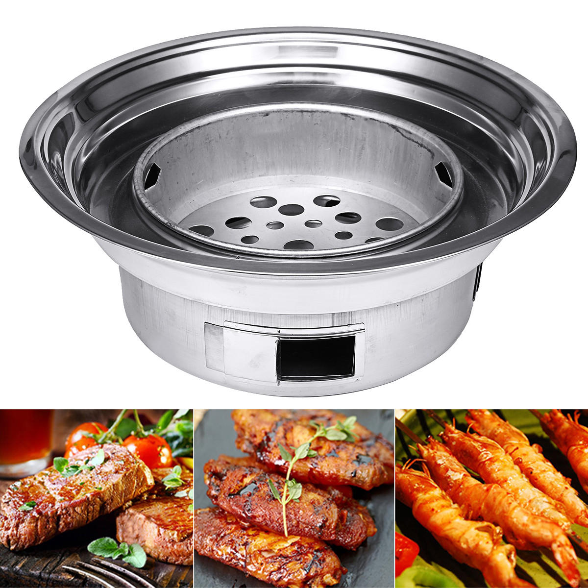 3-5 People Outdoor Portable Charcoal BBQ Grill Smokeless Barbecue Cooking Stove Roaster Camping Picnic