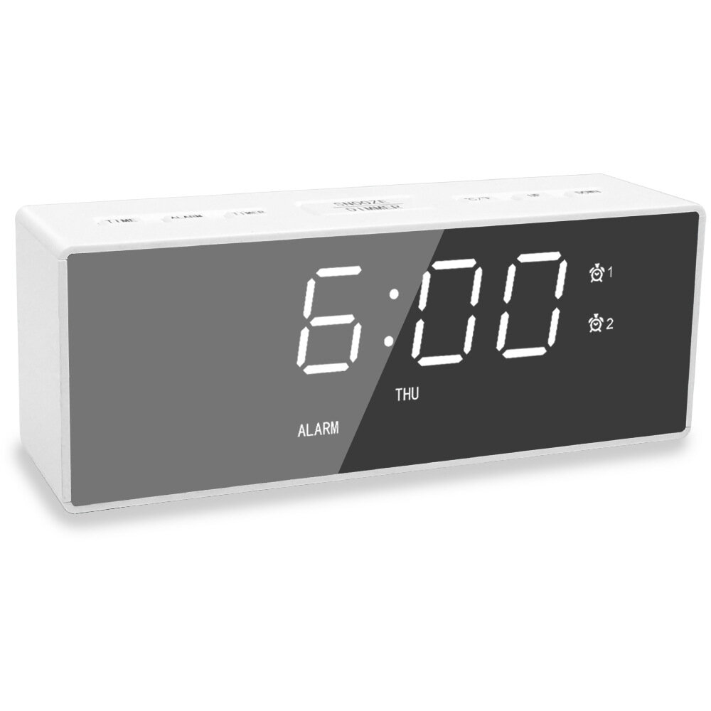 EK8609 Digitale wekker Timer LED Spiegel Sluimeren Tafelklok Elektronische tijd Datum Temperatuur Di