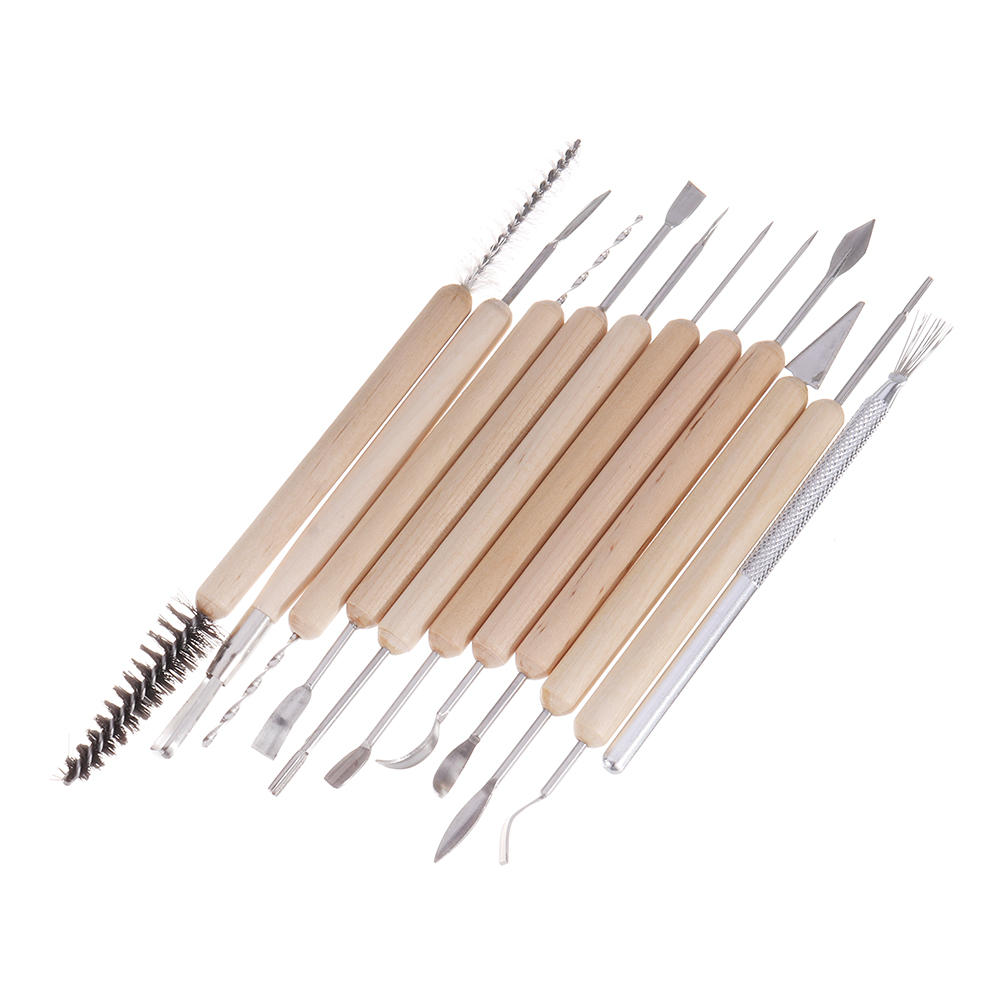 11Pcs Clay Sculpting Tool Kit Sculpt Smoothing Wax Carving Pottery Ceramic Tools Polymer Shapers Modeling Carved Tool