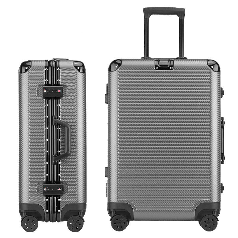 ORMIE 20inch Aluminum Frame Suitcase Password Lock Spinner Silent Wheel Luggage Case