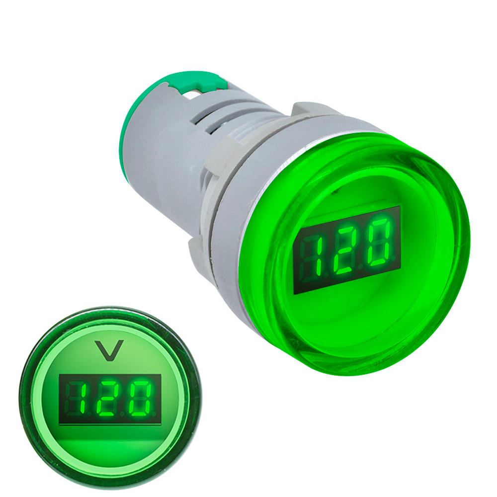 3pcs Green 22MM AD16 AD16-22DSV Type AC 60-500V Mini Voltage Meter LED Digital Display AC Voltmeter Indicator Light/Pilo
