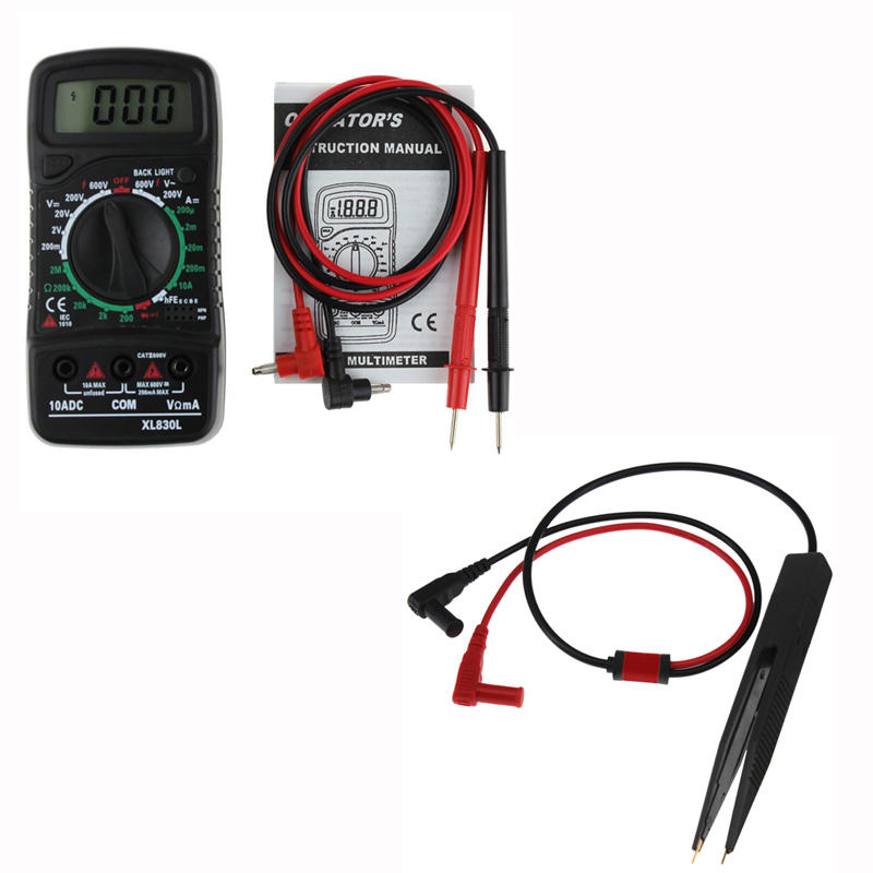 ANENG XL830L Digital LCD Multi Meters Volt Meterr Ammeter AC/DC/OHM Volt Current Tester+ANENG SMD Chip Component LCR Tes