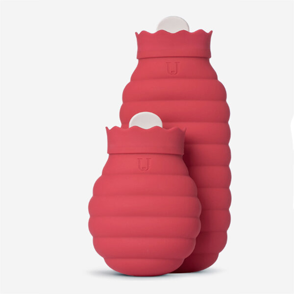 Jordan&Judy 313/620ml Hot Water Bag Microwave Heating Silicone Bottle Winter Heater With Knitted Cover
